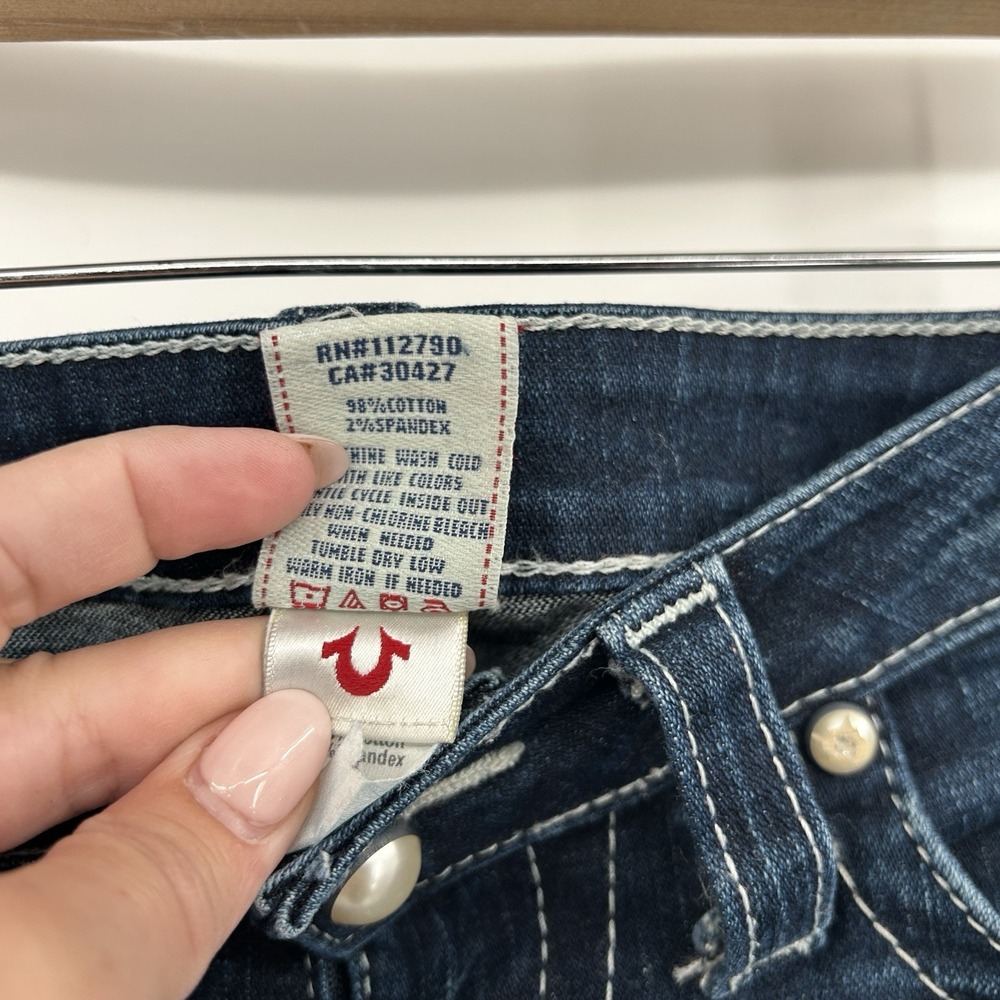 True Religion Joey Twisted Seam Flare Jeans Size 29 Y2K Low Rise Made USA - Picture 6 of 14